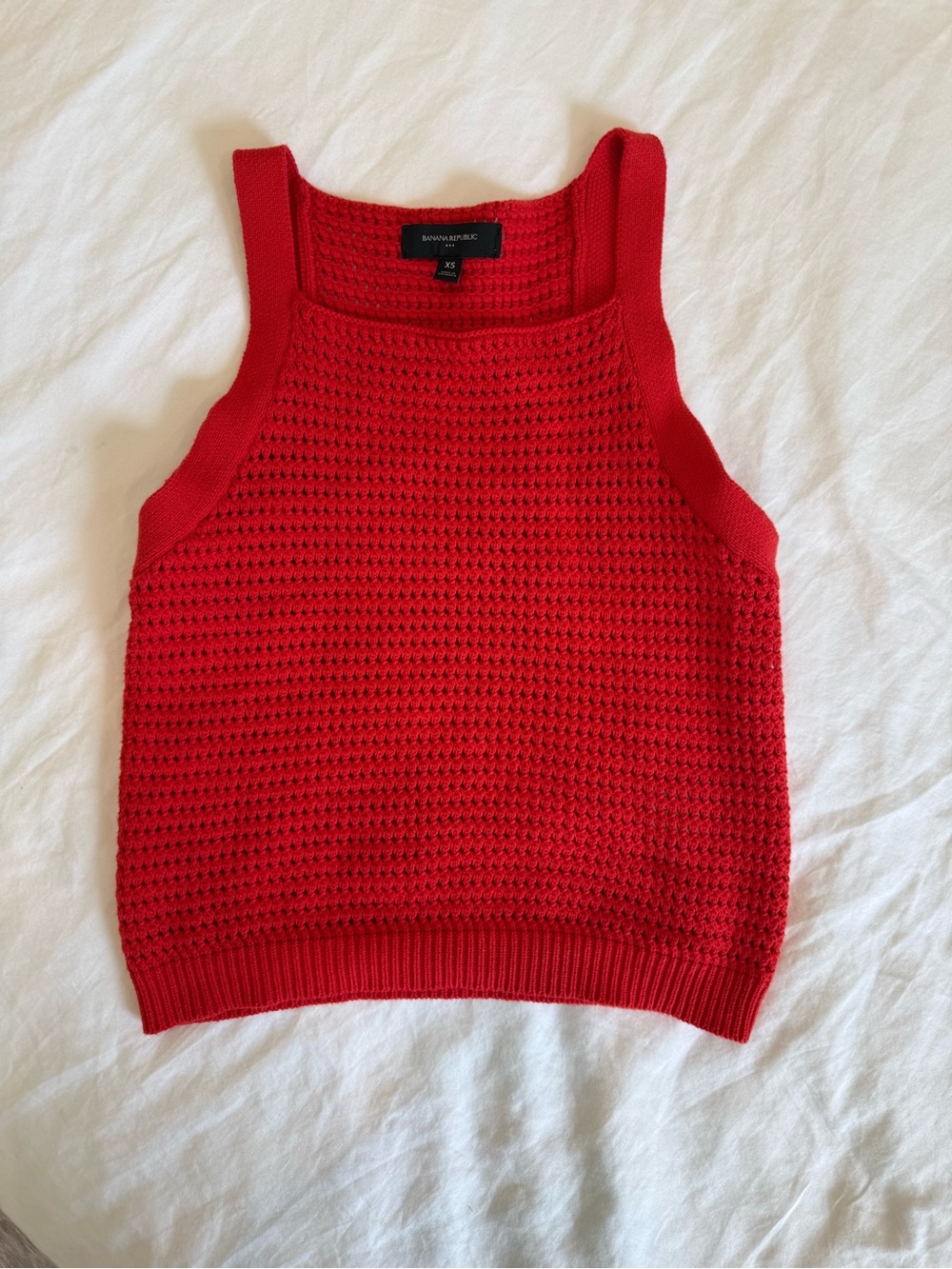 Banana Republic Red Knit Tank Top XS